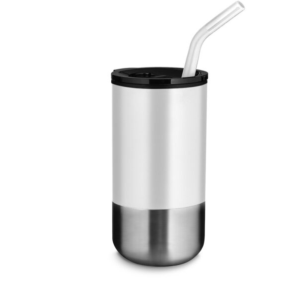 Copo inox com canudo - Branco